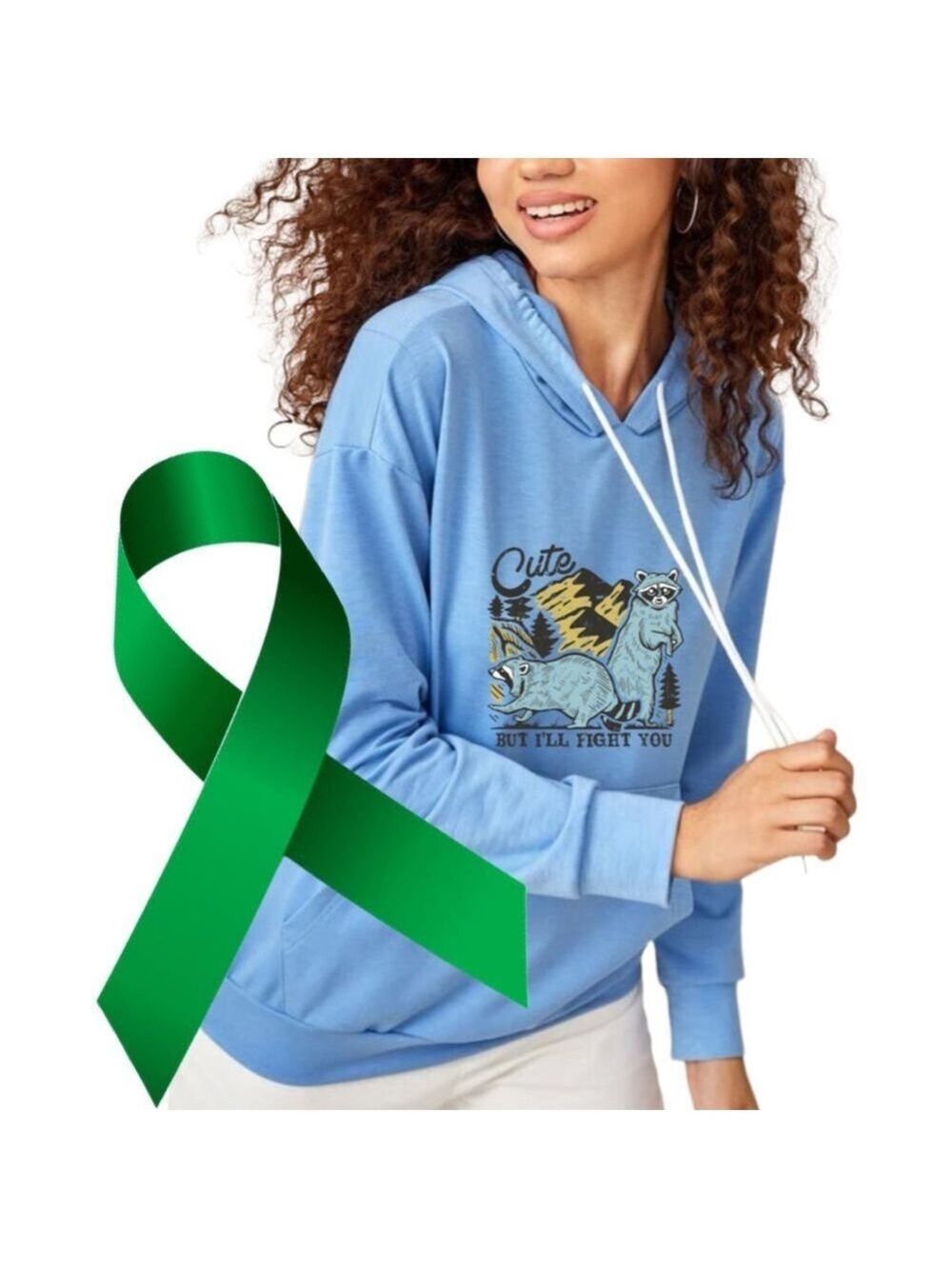 Cute but I’ll fight you mental health graphic hoodie pullover sweatshirt medium
